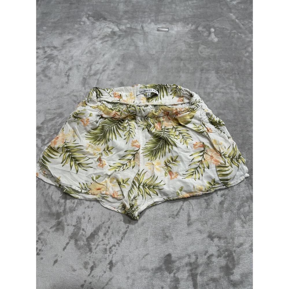 Celebrity Pink Sleep Shorts Women's Size Medium Floral Fern Theme Soft Comfort